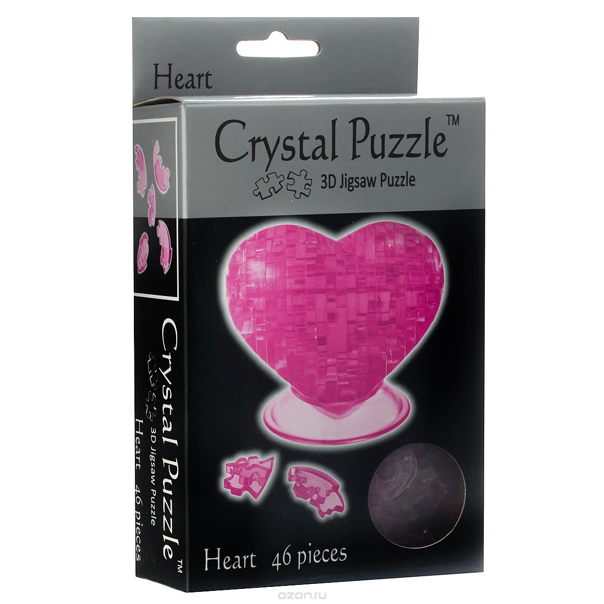 Crystal puzzle. 3d-пазл Crystal Puzzle сердце розовое (90002), 46 дет.. 3d Crystal Puzzle 