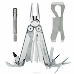 Набор Leatherman Wave + Croc + Bit Driver Extender, цвет: стальной