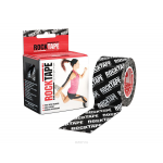 Rocktape Кинезиотейп Classic, цвет: черный логотип, 5см х 5м