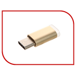 Аксессуар BROSCO MicroUSB - Type-C Adapter Gold ADPT-TYPE-C-MUSB-GOLD