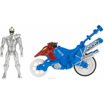 Power Rangers Фигурка Dino Stunt Bike and Silver Ranger 43070_43078_cиний, красный/серый