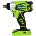 Аккумуляторный ударный бесщеточный гайковерт greenworks g24iw