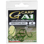 Крючок рыболовный Gamakatsu "A1 G-Carp Camougreen Specialist", размер 4, 10 шт 14908500400