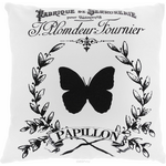 Подушка декоративная Proffi "Винтаж. Papillon", цвет: белый, черный, 43 х 43 см PH3678_белый