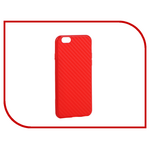 Аксессуар Чехол Krutoff Silicone Carbon для iPhone 6/6S Red 11840