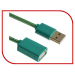 Аксессуар Greenconnect USB 2.0 AM - AF 1m Green GCR-UEC8M5-BB2SG-1.0m