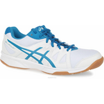 Кроссовки для волейбола мужские Asics Gel-Upcourt, цвет: белый, сине-голубой. B400N-0143. Размер 12 (45)