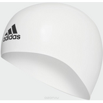 Шапочка для плавания Adidas "Silicone 3D Cap", цвет: белый. Размер M CV7596