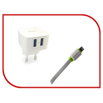 Зарядное устройство EMY MY-227 2xUSB 8-pin 2400mA White