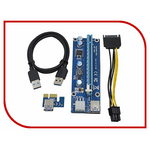 Аксессуар Адаптер Espada Mining PCI-E X1 M to PCI-E X16 F Express USB 3.0 6pin SATA EPCIekit майнинг