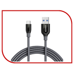 Аксессуар Anker PowerLine+ USB-C - USB-A 3.0 90cm Grey A8168HA1