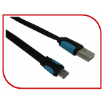 Аксессуар Mobiledata USB 2.0 - microUSB 1.5m Black-Blue MUC2.0-BB-1.5