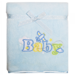 HAPPYBABYDAYS Плед, 1 шт., микрофлис, корал-флис 76х101 см., голубой RB BABY 02