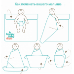 HAPPYBABYDAYS Пелёнка 1шт., 120*120см., фланель, &quot;Жирафенок Уго&quot; 120х120 см, голубой-коричневый 0102-601 HBG