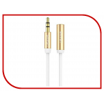 Аксессуар USAMS US-SJ056 Jack 3.5mm/F - Jack 3.5mm/M 2.0m White