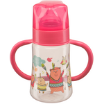 Happy Baby с ручками и силиконовой соской BABY BOTTLE (красный) с ручками и силиконовой соской BABY BOTTLE (красный)