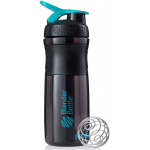 Шейкер спортивный BlenderBottle "SportMixer", цвет: черный, бирюзовый, 828 мл BB-SM28-BCYA