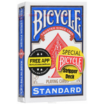 Карты для фокусов Bicycle "Stripper Deck", конусная колода, цвет: синий, белый, 54 шт К-398