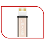 Аксессуар USAMS US-SJ049 Lightning - Micro USB 2.0 F Metal Gold