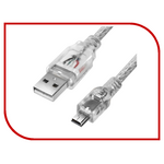 Аксессуар Greenconnect Premium USB 2.0 AM - Mini 5pin 0.3m Transparent GCR-UM1M5P-BB2S-0.3m