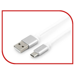 Аксессуар Gembird Cablexpert Silver Series USB 2.0 - MicroUSB 1m White CC-S-mUSB01W-1M