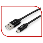 Аксессуар Gembird Cablexpert Silver Series USB 2.0 - MicroUSB 50cm Black CC-S-mUSB01Bk-0.5M