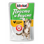 Консервы для взрослых кошек "Kitekat", с курицей в соусе, 85 г