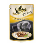 Консервы для взрослых кошек Sheba "Pleasure", с курицей и кроликом, 85 г