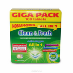 Таблетки для ПММ Clean&Fresh 5in1 (giga) lemon, 100 шт