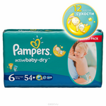 Pampers Active Baby Подгузники 6, от 15 кг, 54 шт