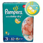 Pampers Active Baby Подгузники 3, 4-9 кг, 82 шт