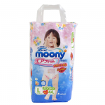 Подгузник Moony Unicharm L 9-14кг 44шт для девочек 4903111183500