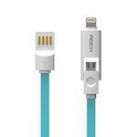 Аксессуар ROCK Combo USB-microUSB-Lightning 2m Blue