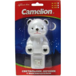 Ночник с выключателем мишка 220v, 7w camelion nl-005 9200