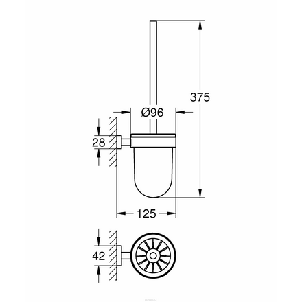 Туалетный ершик GROHE "Essentials Cube". 40513000