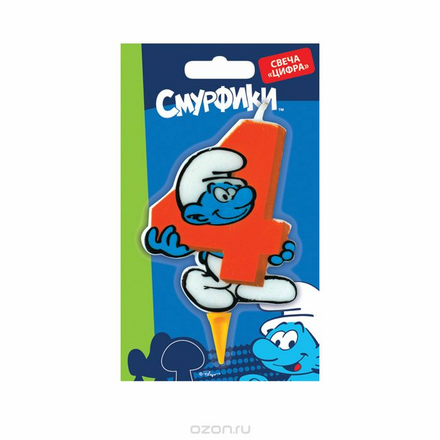 The Smurfs Свеча Цифра 4