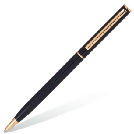 Ручка BRAUBERG Slim Black-Gold 141402