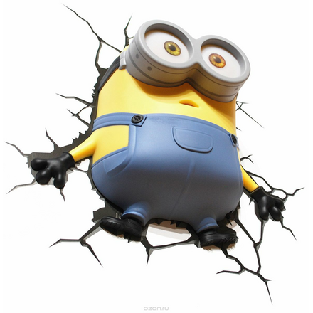 Minions Пробивной 3D светильник Боб