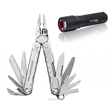 Набор Leatherman Rebar + Led Lenser P7.2 , цвет: стальной