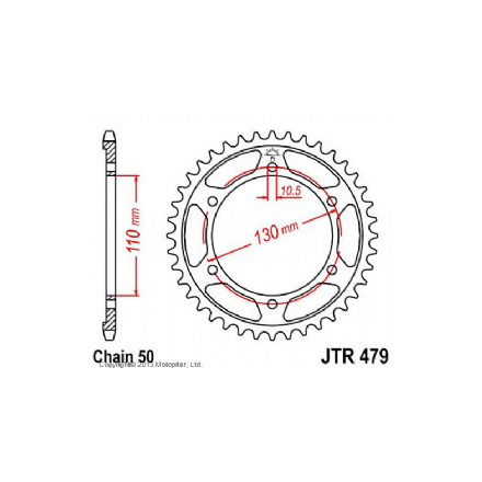 JT Звезда задняя (ведомая) R479 для мотоцикла стальная