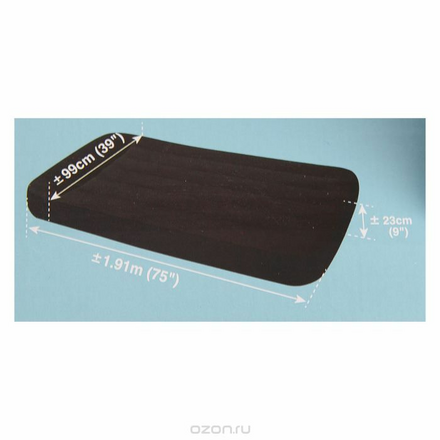 Кровать надувная Intex Pillow Rest Classic 99х191х23 см, цвет: черный. 66767