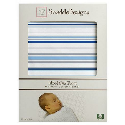 SWADDLE DESIGNS Inc. США простынь детская Fitted Crib Sheet True Blue Stripe