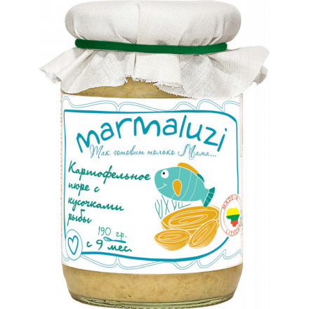 MARMALUZI пюре картофельное с кусочками рыбы с 9 месяцев