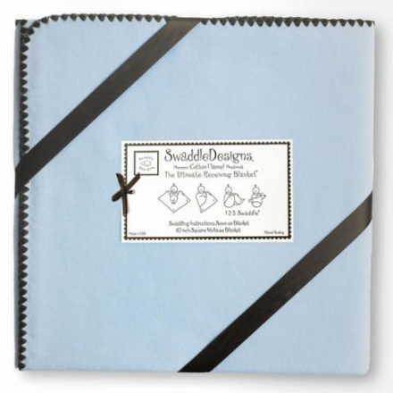 SWADDLE DESIGNS Inc. США пеленка премиум фланель Ultimate Receiving Blanket Blue w/BR Trim