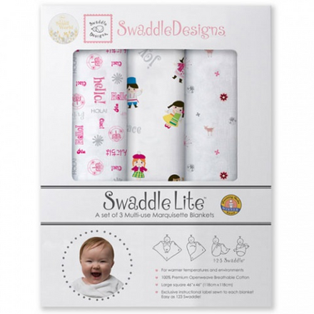 SWADDLE DESIGNS Inc. США swaddleLite IASW Very Berry набор легких пеленок 3 шт. Тонкие 3