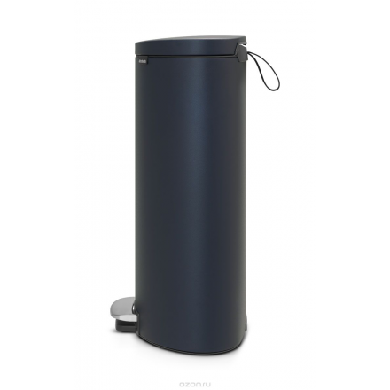 Бак мусорный Brabantia "FlatBack+", с педалью, цвет: синий, 30 л