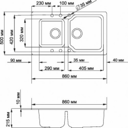 Кухонная мойка Omoikiri Maru 86-2-DC