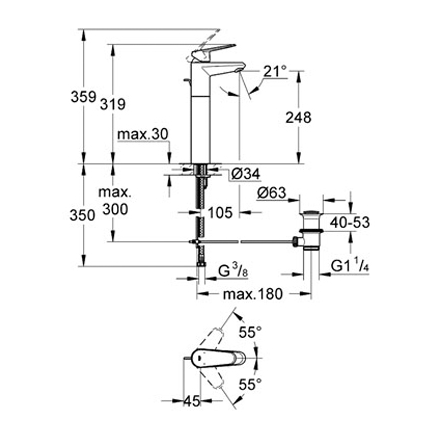 Смеситель Grohe Eurodisc Cosmopolitan 23055002