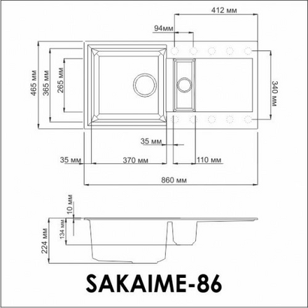 Кухонная мойка Omoikiri Sakaime 86-2-PL