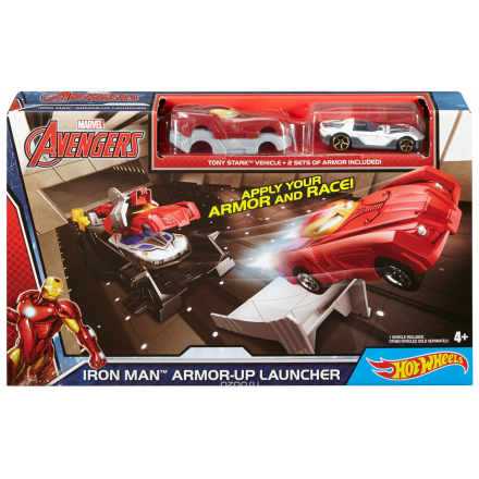 Hot Wheels Avengers Игрушечный трек Iron Man Armor-Up Launcher